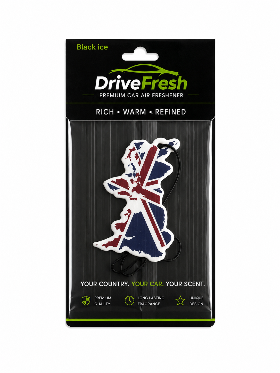 DriveFresh United Kingdom Flag Air Freshener Free Shipping