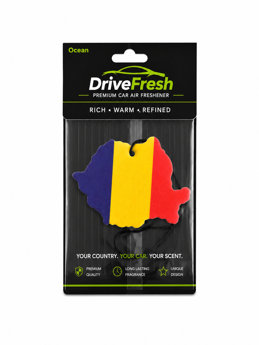 DriveFresh Romania Flag Air Freshener Free Shipping