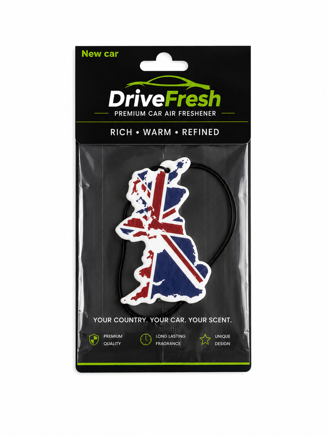 DriveFresh United Kingdom Flag Air Freshener Free Shipping