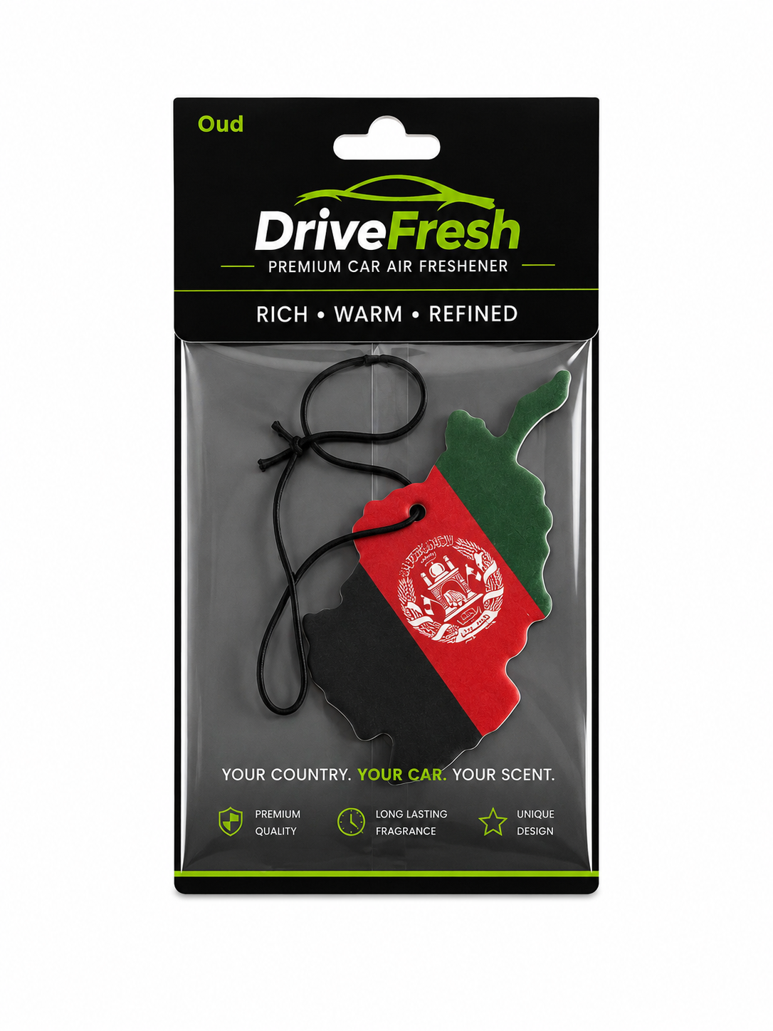 DriveFresh Afghanistan Flag Air Freshener Free Shipping